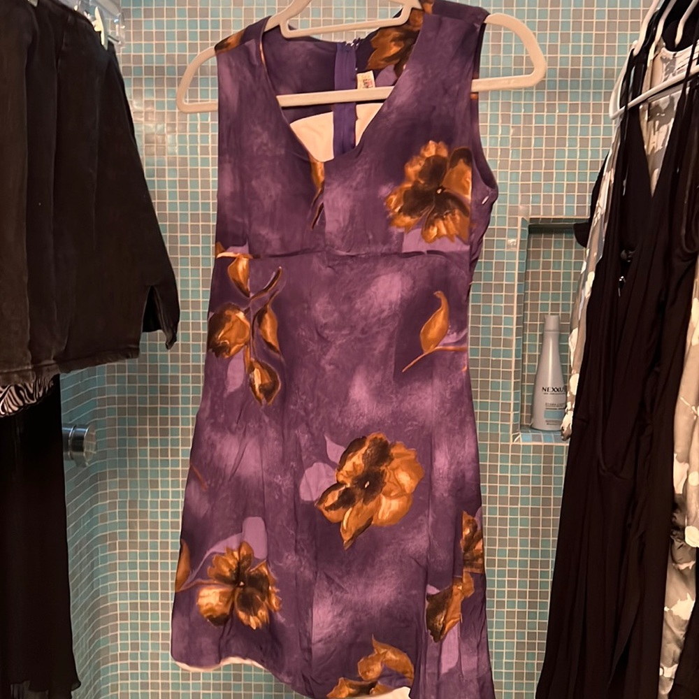 Vintage purple floral mini dress - perfect quality